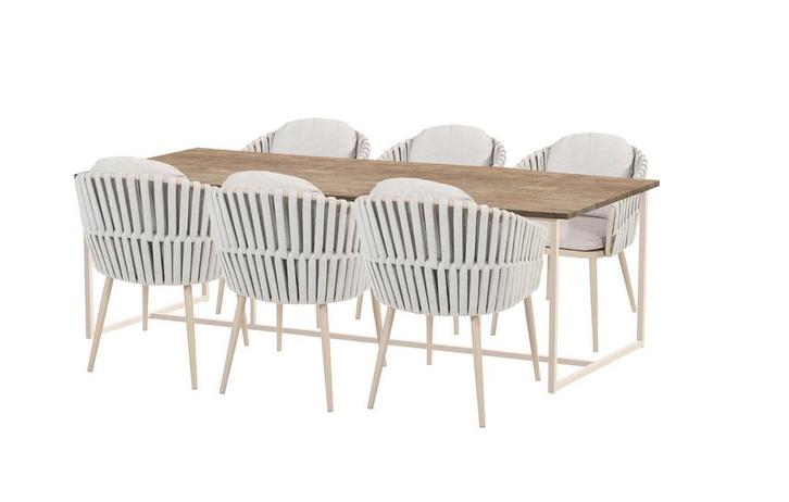 Taste by 4 Seasons Eva tuinset latte met Quatro tafel met, Tuin en Terras, Tuinsets en Loungesets, Ophalen of Verzenden