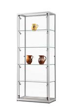 Luxe vitrinekast aluminium 80 cm met LED-verlichting, Nieuw in verpakking