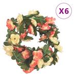 vidaXL Kerstslingers met bloemen 6 st 240 cm rozé en, Hobby en Vrije tijd, Verzenden, Nieuw