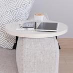 Dienblad armleuning Kuleskyd rond Ø34 cm creme [en.casa], Verzenden, Nieuw