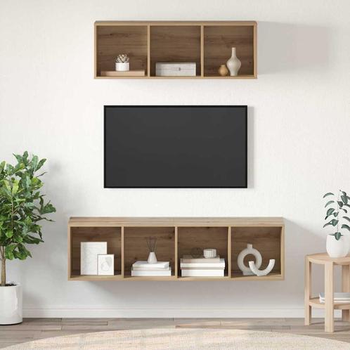 vidaXL TV-kast set 2 pcs artisanaal eikenkleurig 37 x 37 x, Huis en Inrichting, Kasten | Televisiemeubels, Nieuw, Minder dan 50 cm