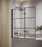 Badwand Berkan 120 x 140 cm Zwart Badscherm Draaibaar 5 mm, Verzenden, Nieuw, Bad