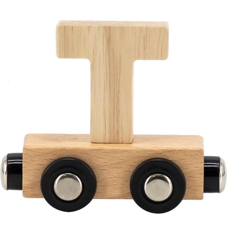 Houten lettertrein in naturel hout – losse letter T om de., Kinderen en Baby's, Speelgoed | Houten speelgoed, Nieuw, Ophalen of Verzenden