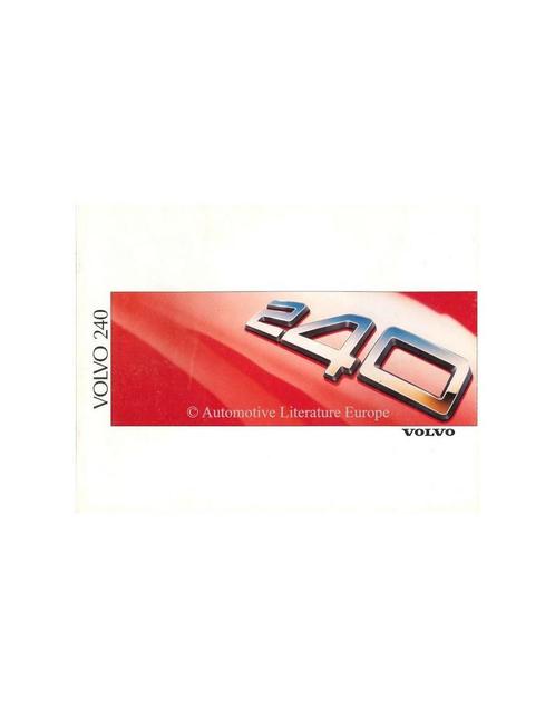 1988 VOLVO 240 BROCHURE ITALIAANS, Boeken, Auto's | Folders en Tijdschriften, Volvo