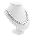 Zilveren gourmetschakel ketting | 43 cm (grote veerring), Ophalen of Verzenden, Gebruikt, Overige kleuren, Zilver