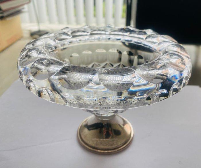 Doos (2) - Kristal met zilver pootje en zilveren antiek, Antiek en Kunst, Antiek | Goud en Zilver