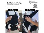 Deryan Amora Draagzak - Baby Draagzak - Ergonomisch - Zwart, Verzenden, Zo goed als nieuw