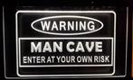 Enter at own risk mancave neon bord lamp LED verlichting lic, Verzenden, Nieuw