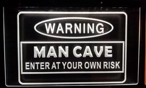 Enter at own risk mancave neon bord lamp LED verlichting lic, Verzamelen, Merken en Reclamevoorwerpen, Nieuw, Verzenden