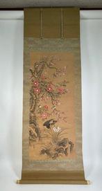 Hangend doek schilderij landschap van vogels en bloemen,