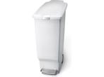 Simplehuman Slimline Prullenbak - 40 l - Plastic - Wit, Verzenden, Zo goed als nieuw