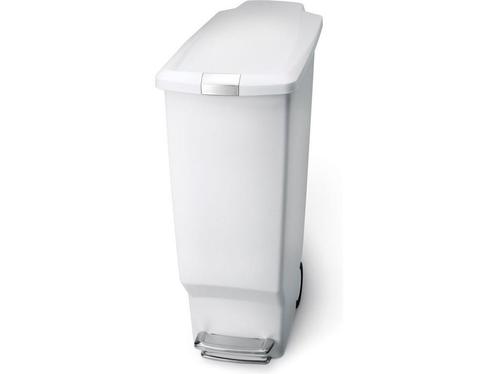 Simplehuman Slimline Prullenbak - 40 l - Plastic - Wit, Huis en Inrichting, Woonaccessoires | Overige, Zo goed als nieuw, Verzenden