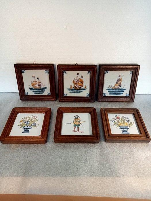 Tegel (6) - Boten voc - Delft, Plateelbakkerij - 1960-1970 -, Antiek en Kunst, Antiek | Glas en Kristal