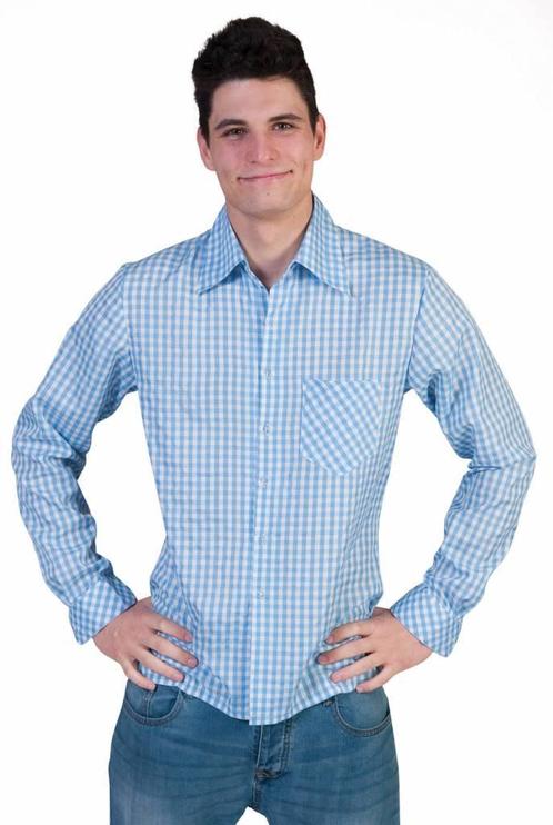 Tiroler blouse blauw/wit, Kleding | Heren, Carnavalskleding en Feestkleding, Nieuw, Ophalen of Verzenden