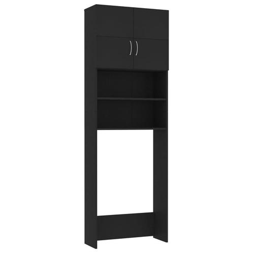 Wasmachinekast Zwart Hout - Badkamer Upgrade | Tweedekansje, Huis en Inrichting, Badkamer | Badkamermeubels, 25 tot 50 cm, Nieuw
