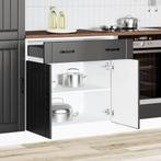 vidaXL Keuken onderkast Lucca bewerkt hout zwart, Huis en Inrichting, Keuken | Keukenelementen, Verzenden, Nieuw, Zwart