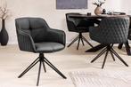 Draaibare designstoel EUPHORIA Zwart echt lederen metalen, Huis en Inrichting, Stoelen, Ophalen of Verzenden, Nieuw