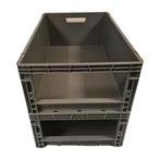 Magazijnbak Euro 600x400x220 met grijpopening, grijs, Nieuw, Ophalen of Verzenden