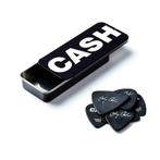 Johnny Cash opbergblikje met plectrums officiële merchandise, Verzamelen, Muziek, Artiesten en Beroemdheden, Ophalen of Verzenden