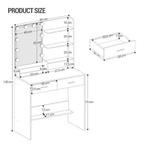 Kaptafel LED met Spiegel, 2 Lades en 4 Planken, Verzenden, Nieuw