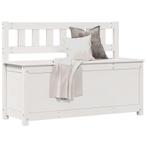Wit Grenen Bankje 110cm - Retourdeal - Rustieke Stijl, Minder dan 75 cm, Ophalen of Verzenden, Rechte bank, Minder dan 150 cm