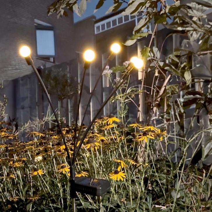 Solar priklamp Miami | Warm wit licht | Set van 2 stuks, Tuin en Terras, Buitenverlichting, Led, Licht-donker-sensor, Zonne-energie