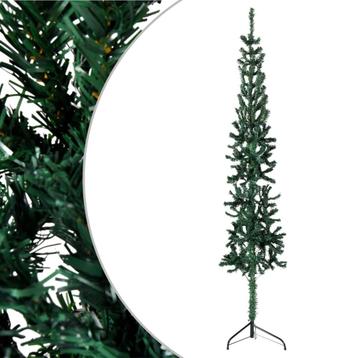 vidaXL Kunstkerstboom half met standaard smal 120 cm groen beschikbaar voor biedingen