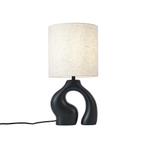 Japandi tafellamp zwart met linnen kap - Dahlia, Huis en Inrichting, Lampen | Tafellampen, Nieuw, Kunststof, Japandi, Minder dan 50 cm
