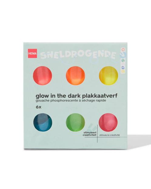 HEMA Plakkaatverf glow in the dark - 6 stuks, Hobby en Vrije tijd, Knutselen, Nieuw, Verzenden
