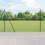 vidaXL Hecke met palen Groen 1.4 x 25 m Staal, Verzenden, Nieuw, IJzer