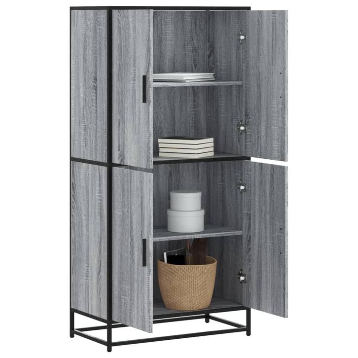 vidaXL buffetkast 68x35x139 cm bewerkt hout grijs sonoma, Huis en Inrichting, Kasten | Buffetkasten, 50 tot 75 cm, Nieuw, Overige houtsoorten