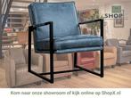 Leren fauteuil Secret - Kenia Denim (blauw), Huis en Inrichting, Fauteuils, Nieuw, Ophalen of Verzenden, 50 tot 75 cm, Industrieel, Modern