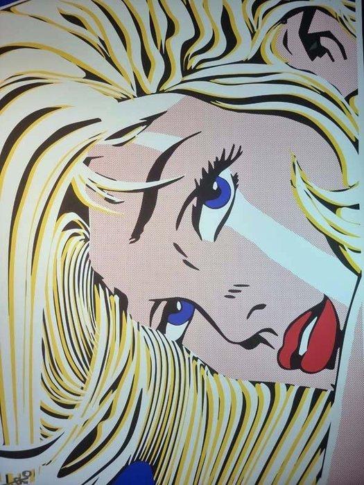 Tushikuni - XL EDITION / BLOND POP WOMAN (Roy Lichtenstein, Antiek en Kunst, Kunst | Designobjecten