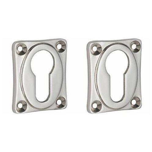 Set van twee PC-plaatjes vierkant 47x39 mm glans nikkel, Doe-het-zelf en Verbouw, Hang- en Sluitwerk, Nieuw, Ophalen of Verzenden
