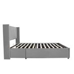 Gestoffeerd bed Savona - 200 x 120 cm - Lichtgrijs - Incl. B, Huis en Inrichting, Slaapkamer | Bedden, Verzenden, Nieuw