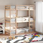 vidaXL Stapelbed 3-persoons massief grenenhout 75x190 cm, Verzenden, Nieuw, Bruin, Hout