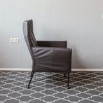 4x Montis Charly Fauteuil Antraciet-Bruin Leder – Zwart/Dop, Ophalen, Minder dan 75 cm, Zo goed als nieuw, Leer