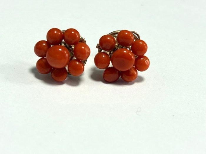 Oorbellen - 9 kt. Roségoud Koraal - Rosso Sardegna, Sieraden, Tassen en Uiterlijk, Oorbellen