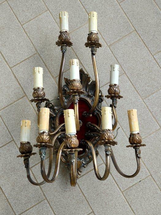 Wandkandelaar - Gepatineerd brons, Verguld brons, Antiek en Kunst, Antiek | Overige Antiek