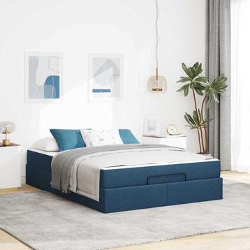 vidaXL Bedframe met opslag Blauw 160 x 200 cm Stof beschikbaar voor biedingen