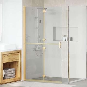 vidaXL Inloop douche wand Goud en transparant 110 x 190 cm beschikbaar voor biedingen