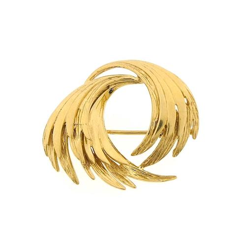 Gouden broche als vleugels (kanonsluiting, geelgoud), Sieraden, Tassen en Uiterlijk, Broches, Overige kleuren, Gebruikt, Goud