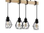 EGLO Townshend 5 - Hanglamp - E27 - 70 cm - Zwart/Bruin -, Huis en Inrichting, Lampen | Hanglampen, Verzenden, Zo goed als nieuw