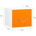 2dekans | SoBuy - Speelgoedkist - wit met geel - 40x40x35 cm, Ophalen of Verzenden, Zo goed als nieuw