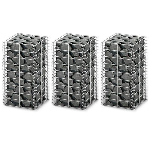 vidaXL 3-delige Schanskorfset 25x25x50 cm gegalvaniseerd, Tuin en Terras, Schuttingen, Nieuw, IJzer, Minder dan 1 meter, Verzenden