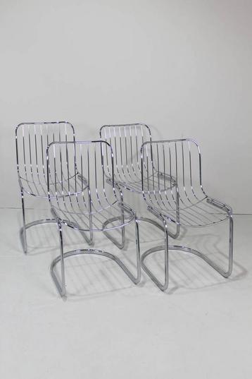 Vintage draadstoelen, buisframe stoelen - jaren 70 beschikbaar voor biedingen