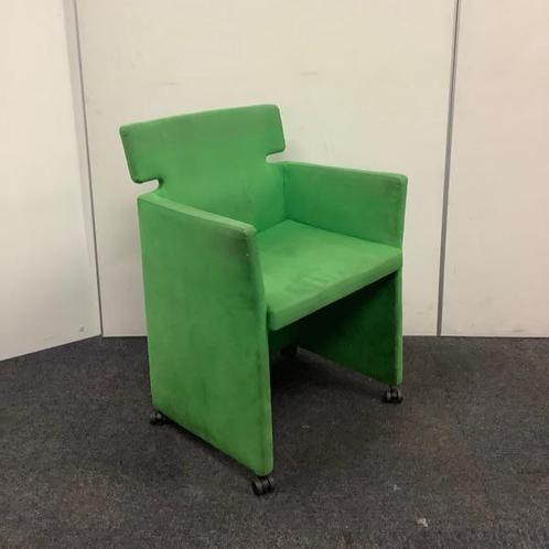 Tweedehands artifort Key verrijdbare design stoel, groene, Huis en Inrichting, Stoelen, Eén, Gebruikt, Stof, Ophalen of Verzenden