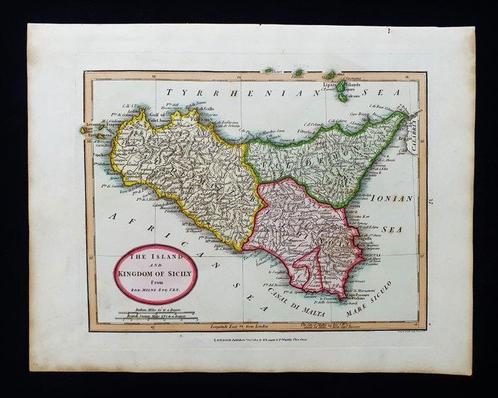 Europa - Italië Zuid / Sicilië / Palermo / Catania /, Boeken, Atlassen en Landkaarten