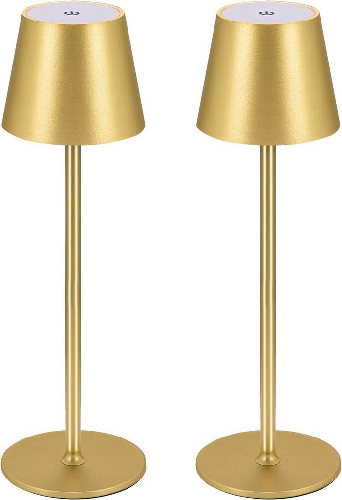 Tafellamp oplaadbaar - Slaapkamer - 2 Stuks - Goud - Zoeger, Huis en Inrichting, Lampen | Overige, Nieuw, Verzenden