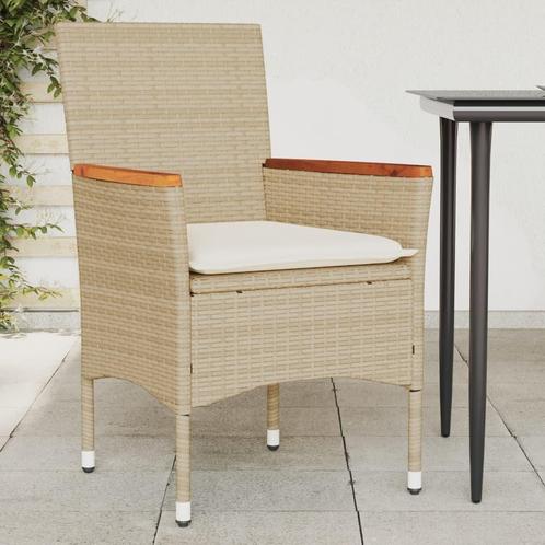 Tuinstoelen Poly Rattan Beige, 2 st - tweedekansje - OP=OP, Tuin en Terras, Tuinstoelen, Nieuw, Rotan, Ophalen of Verzenden